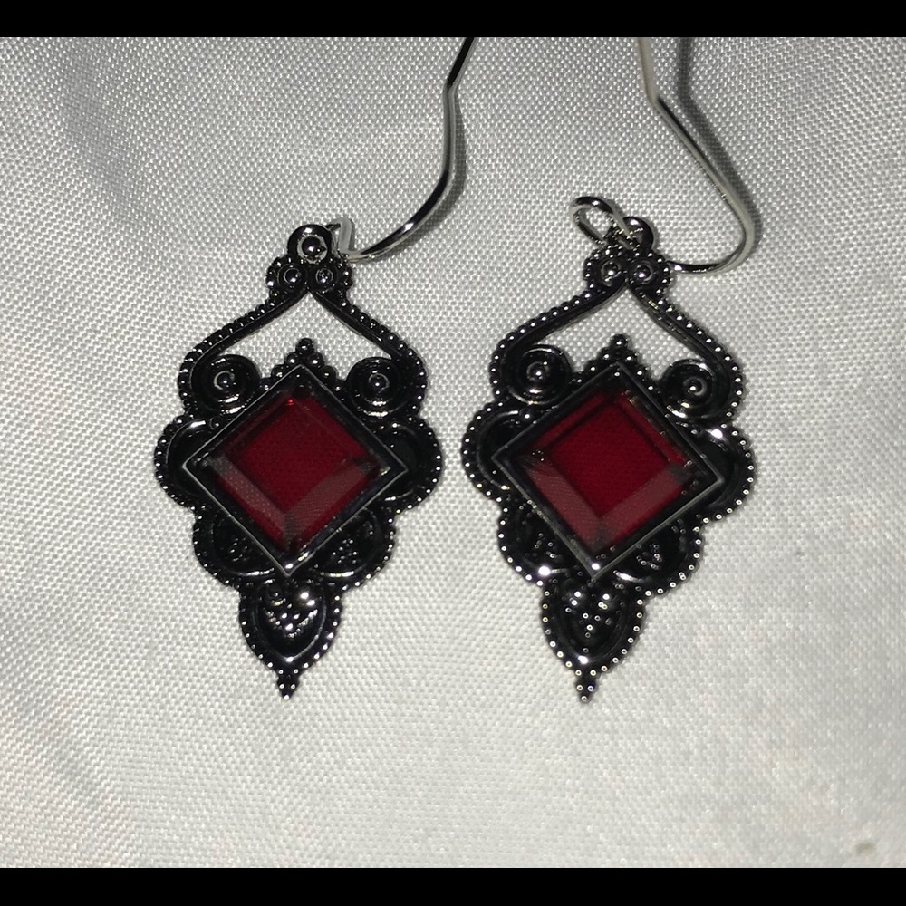 Antiqued silver earrings